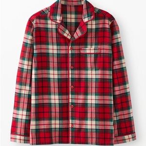 Hanna Andersson Flannel Red and Green Plaid Men's Pajamas.